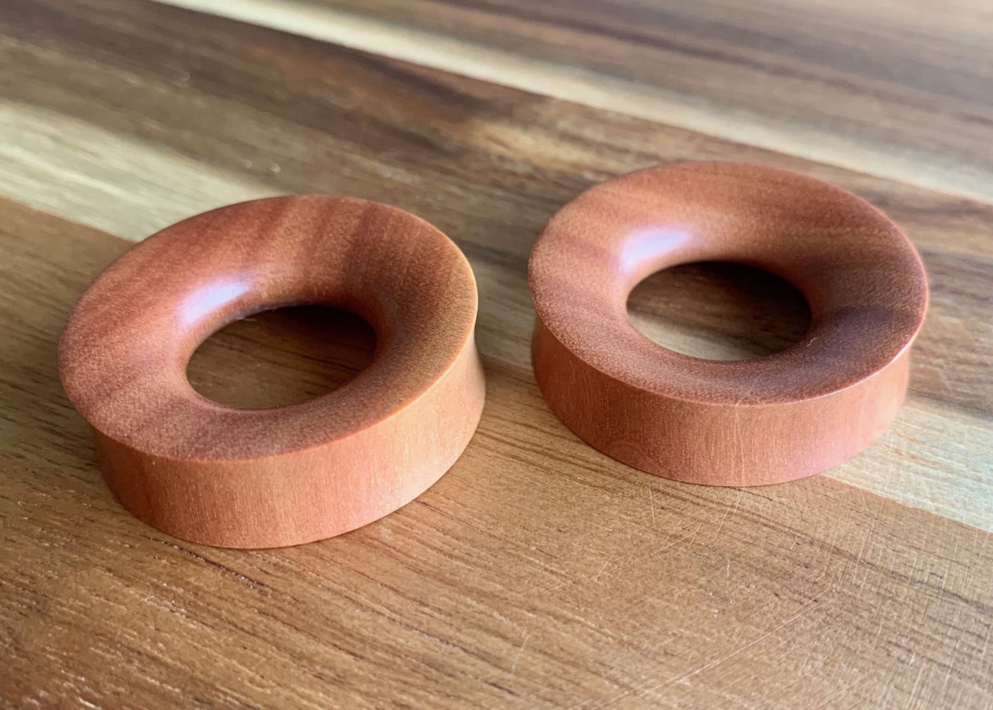 PAIR of Unique Organic Red Saba Wood Tunnels - Gauges 6g (4mm) up to 1&3/8" (35mm) available!
