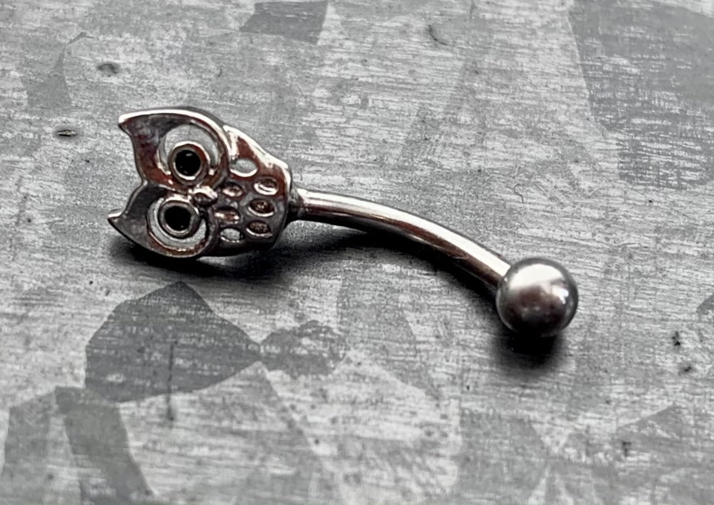 1 Owl Surgical Steel Eyebrow Ring with Curved Barbell - 16g (1.2mm), length 5/16" (8mm), Ball 3mm - Silver, Gold or Rose Gold available!