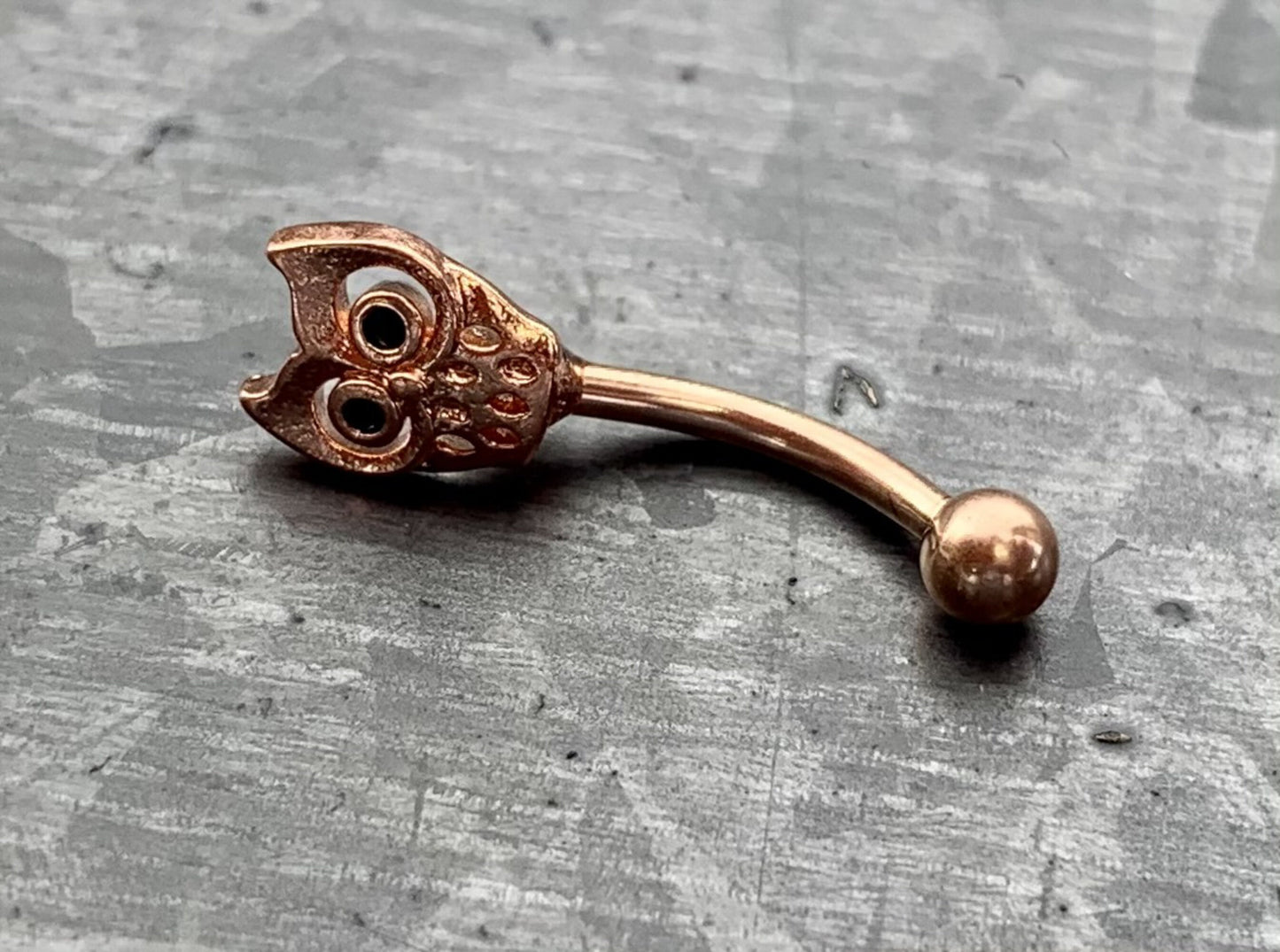 1 Owl Surgical Steel Eyebrow Ring with Curved Barbell - 16g (1.2mm), length 5/16" (8mm), Ball 3mm - Silver, Gold or Rose Gold available!