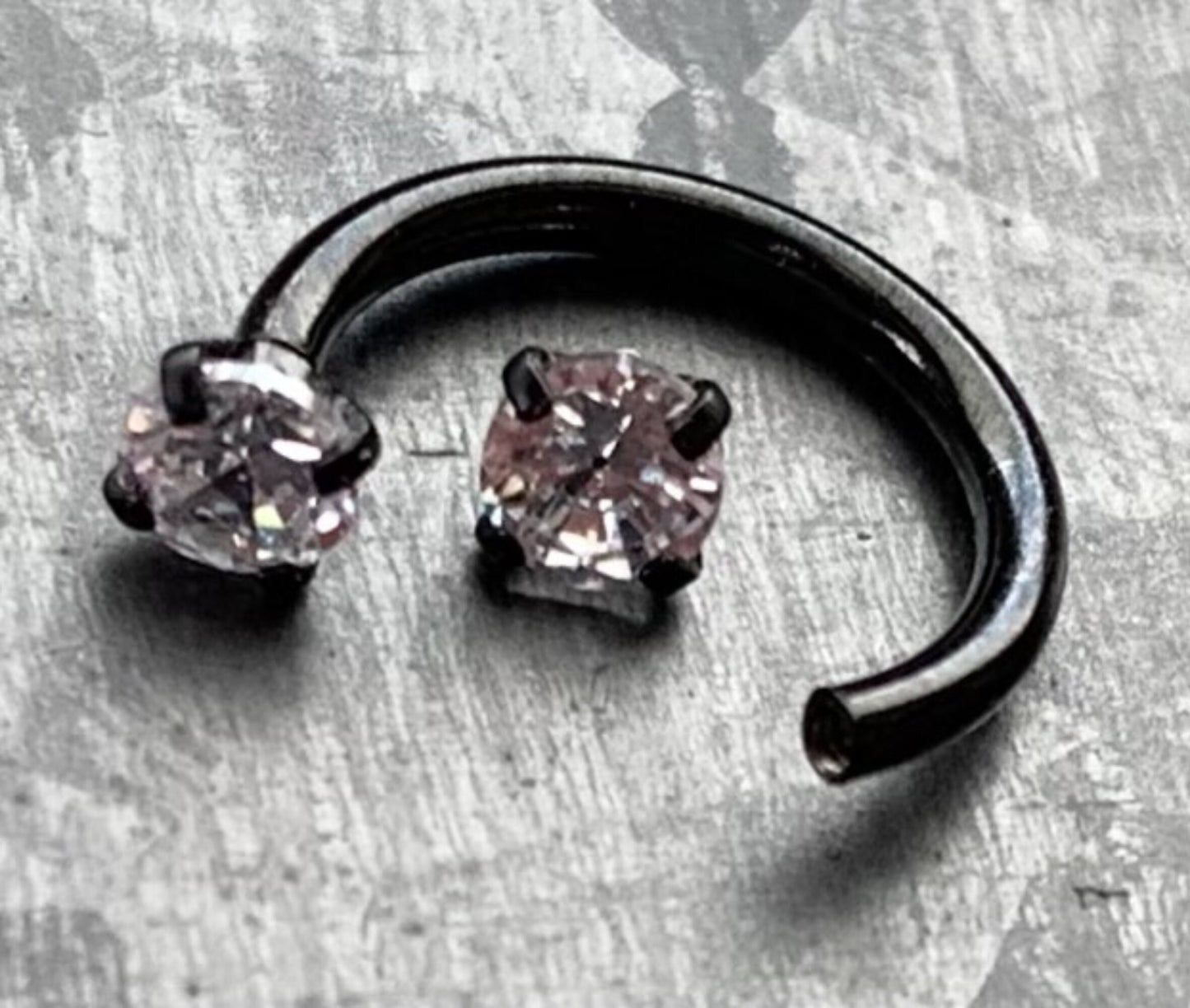 1pc Beautiful Internally Threaded Prong Set Gems Circular Horseshoe Barbell - 16g Septum, Helix Ring - You Choose Your Color!