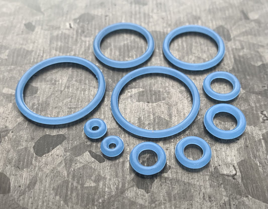 10 pack of Light Blue Replacement O-Rings Bands for Plugs or Tunnels - 13 more colors available!