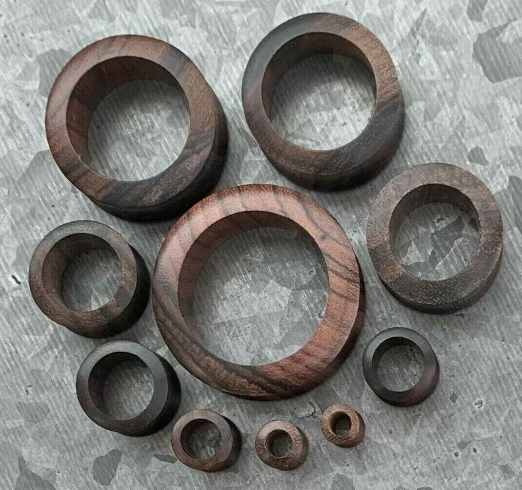PAIR of Unique Organic Sono Wood Tunnels/Plugs - Gauges 2g (6mm) up to 1&1/2" (38mm) available!