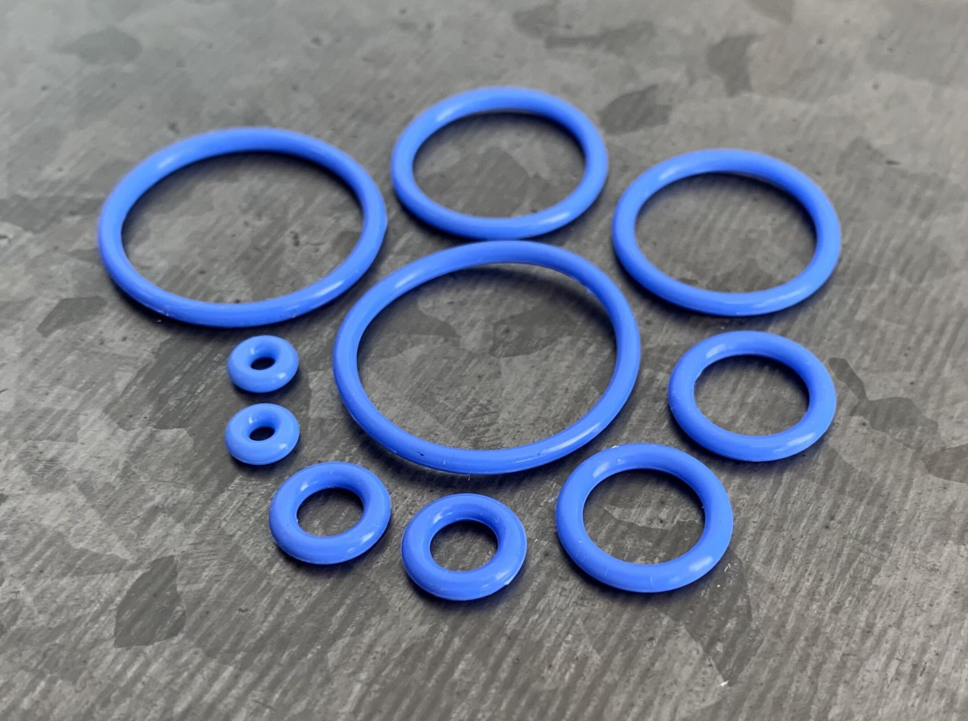 10 pack of Blue Replacement O-Rings Bands for Plugs or Tunnels - 13 more colors available!
