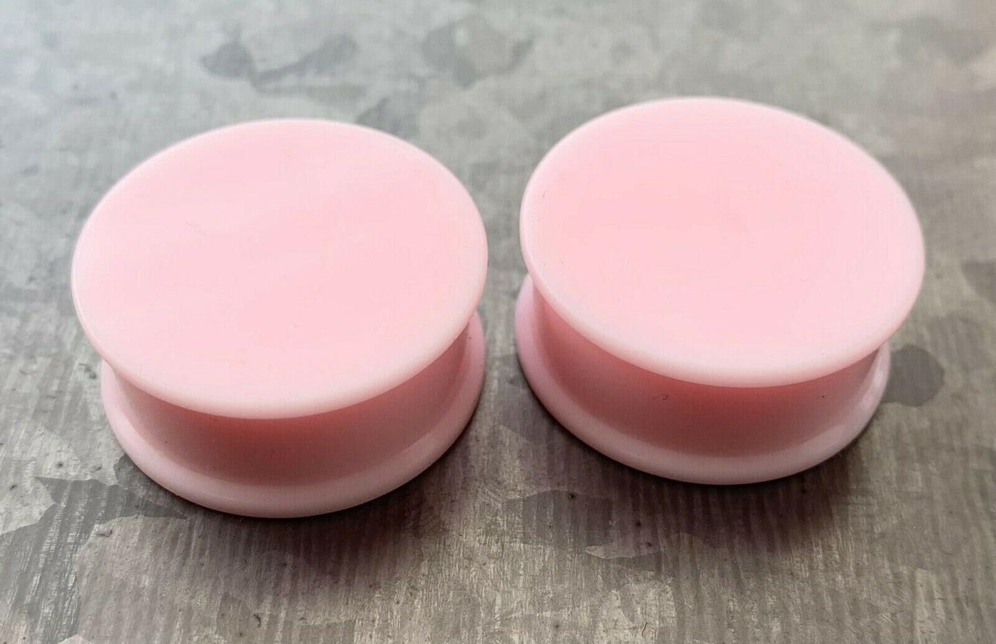 PAIR of Stunning Baby Pink Solid Silicone Double Flare Plugs - Gauges 2g (6mm) up to 51mm available!
