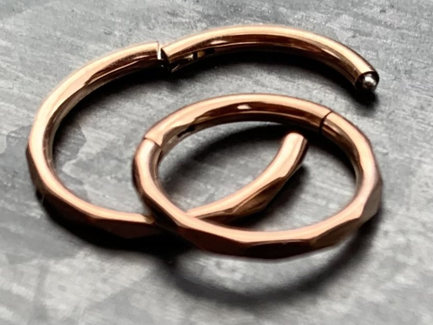 1pc Implant Grade Titanium Faceted Hinged Segment Septum Ring - 16g - 10mm, 8mm - Silver, Black, Gold & Rose Gold available!