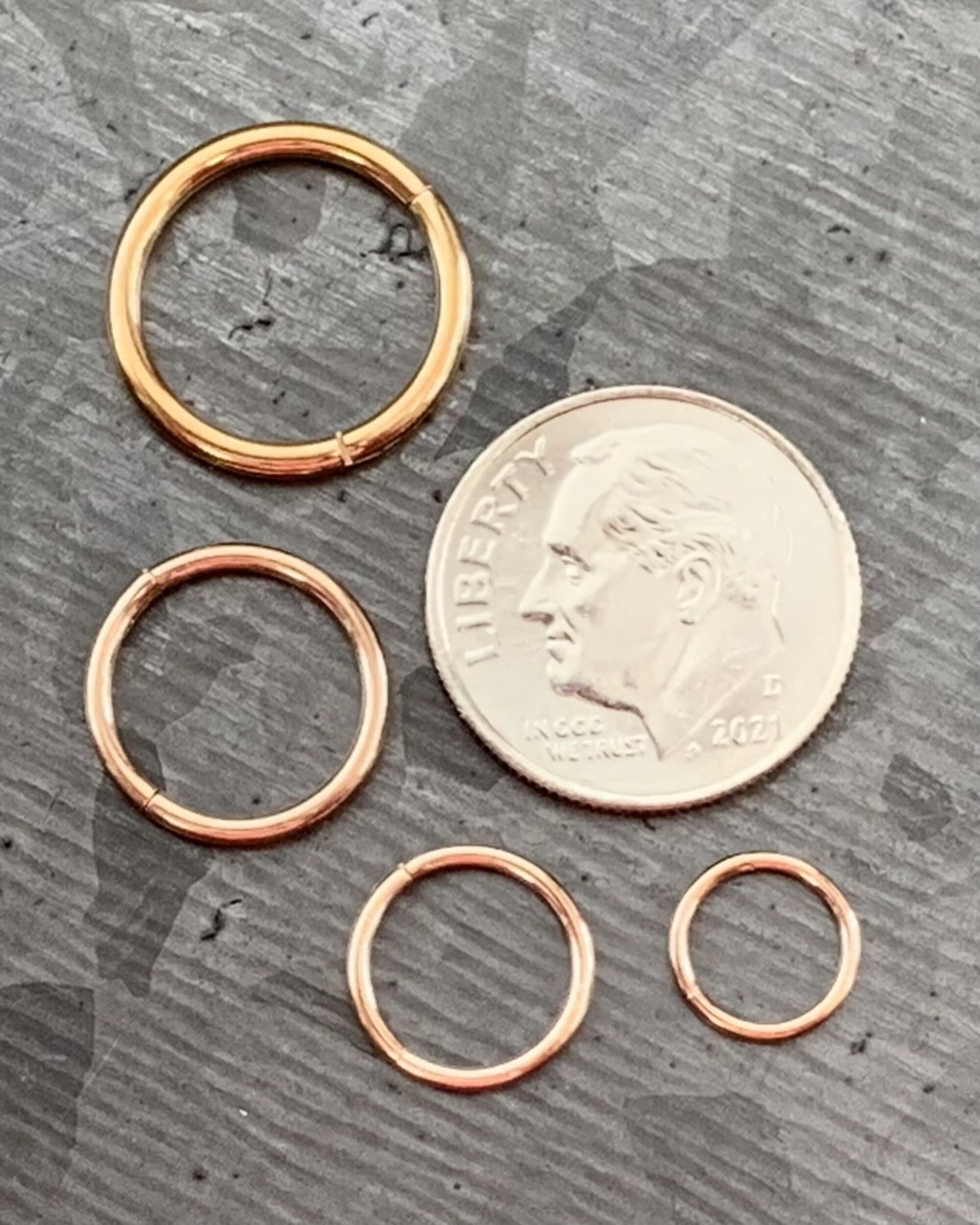 1 Piece of Stunning Rose Gold Hinged Segment Septum Ring/Hoop - Gauges 10g, 12g, 14g, 16g, 18g & 20g available!