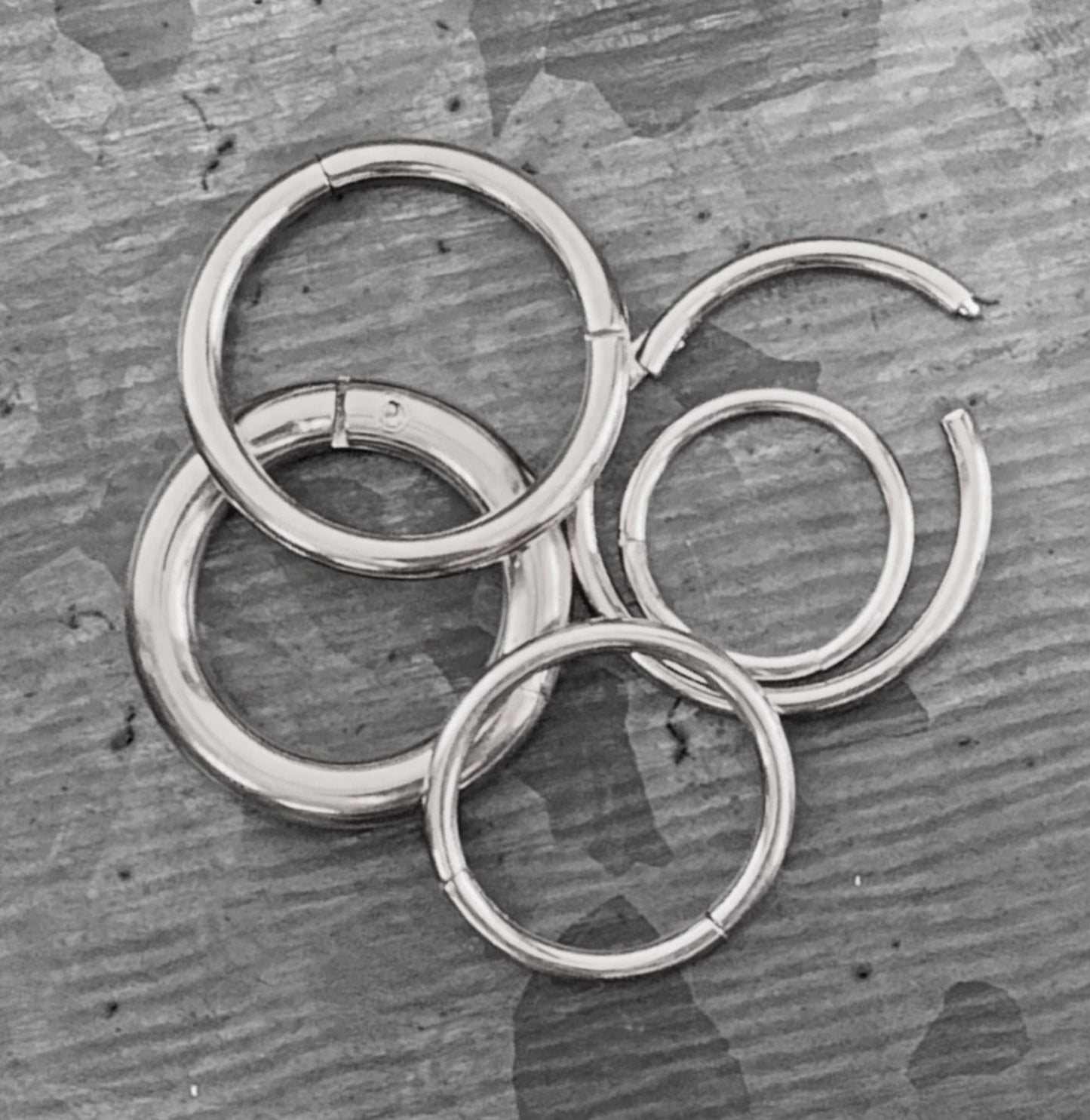 1 Piece of Beautiful Silver Steel Hinged Segment Septum Ring/Hoop - Gauges 10g, 12g, 14g, 16g, 18g & 20g available!