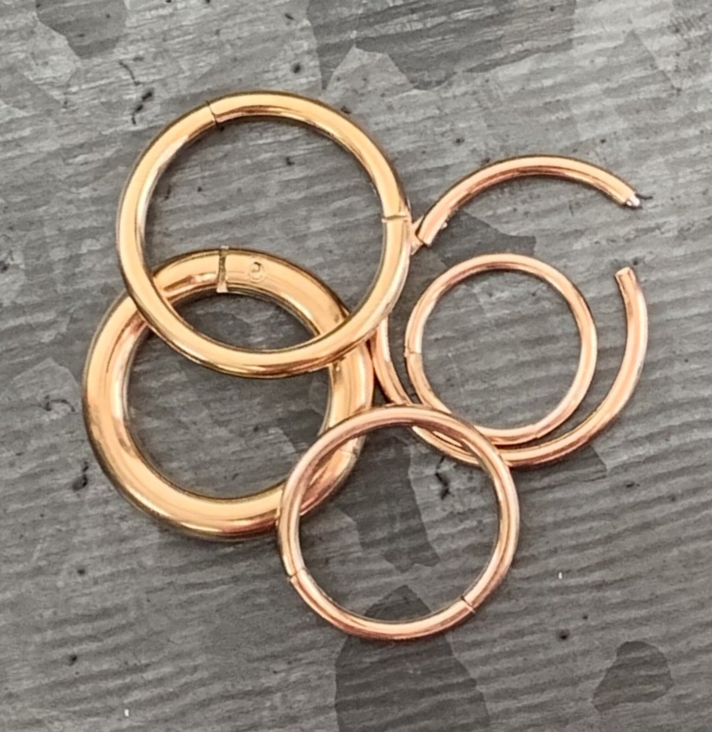 1 Piece of Stunning Rose Gold Hinged Segment Septum Ring/Hoop - Gauges 10g, 12g, 14g, 16g, 18g & 20g available!