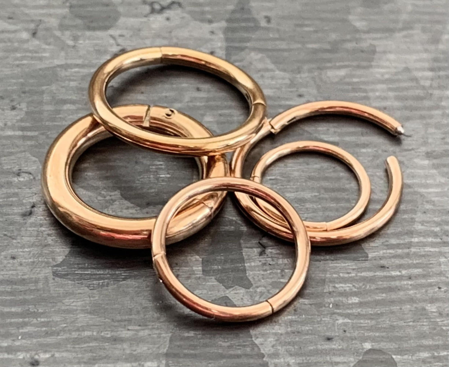 1 Piece of Stunning Rose Gold Hinged Segment Septum Ring/Hoop - Gauges 10g, 12g, 14g, 16g, 18g & 20g available!