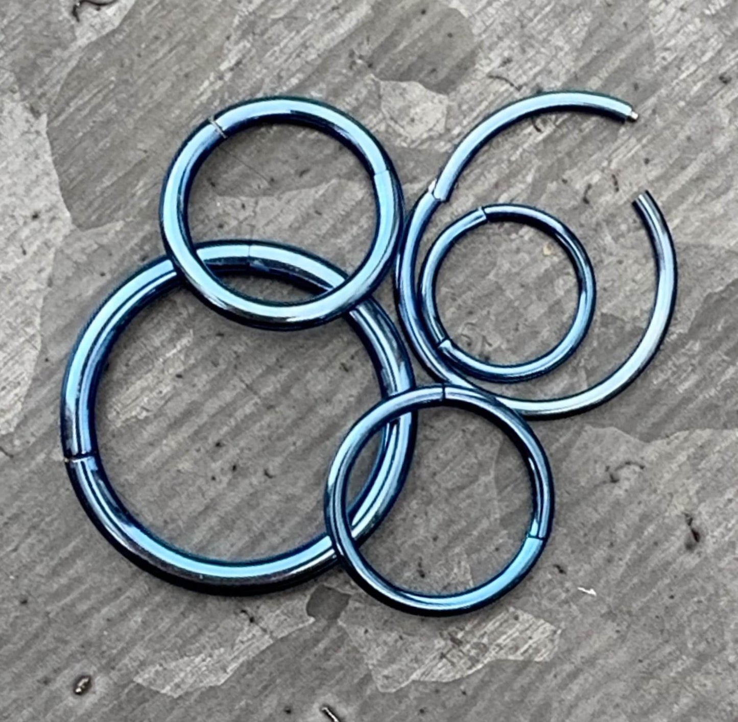1 Piece of Stunning Blue Hinged Segment Septum Ring/Hoop - Gauges 14g, 16g, 18g & 20g available!