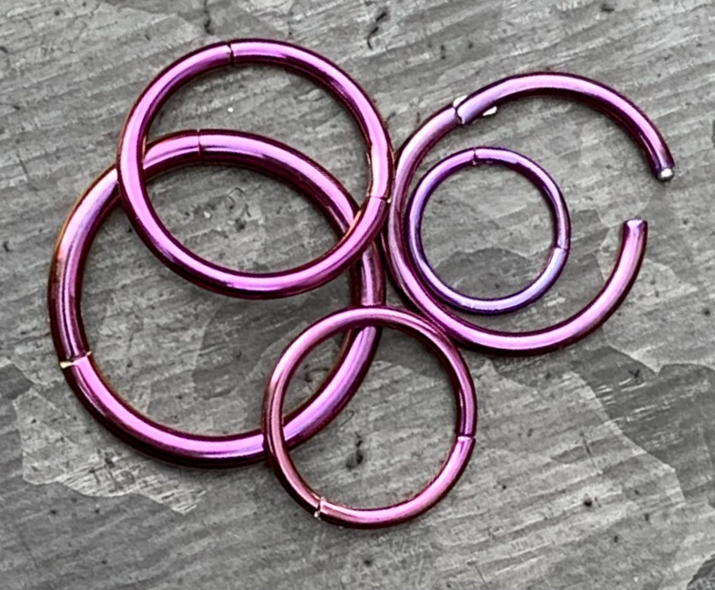 1 Piece of Unique Purple Hinged Segment Septum Ring/Hoop - Gauges 14g, 16g, 18g & 20g available!