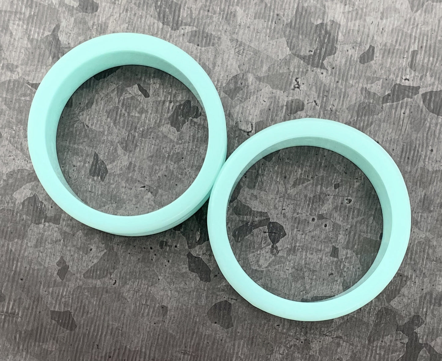 PAIR of Unique Teal Silicone Double Flare Tunnels - Gauges 2g (6mm) up to 2" (51mm) available!