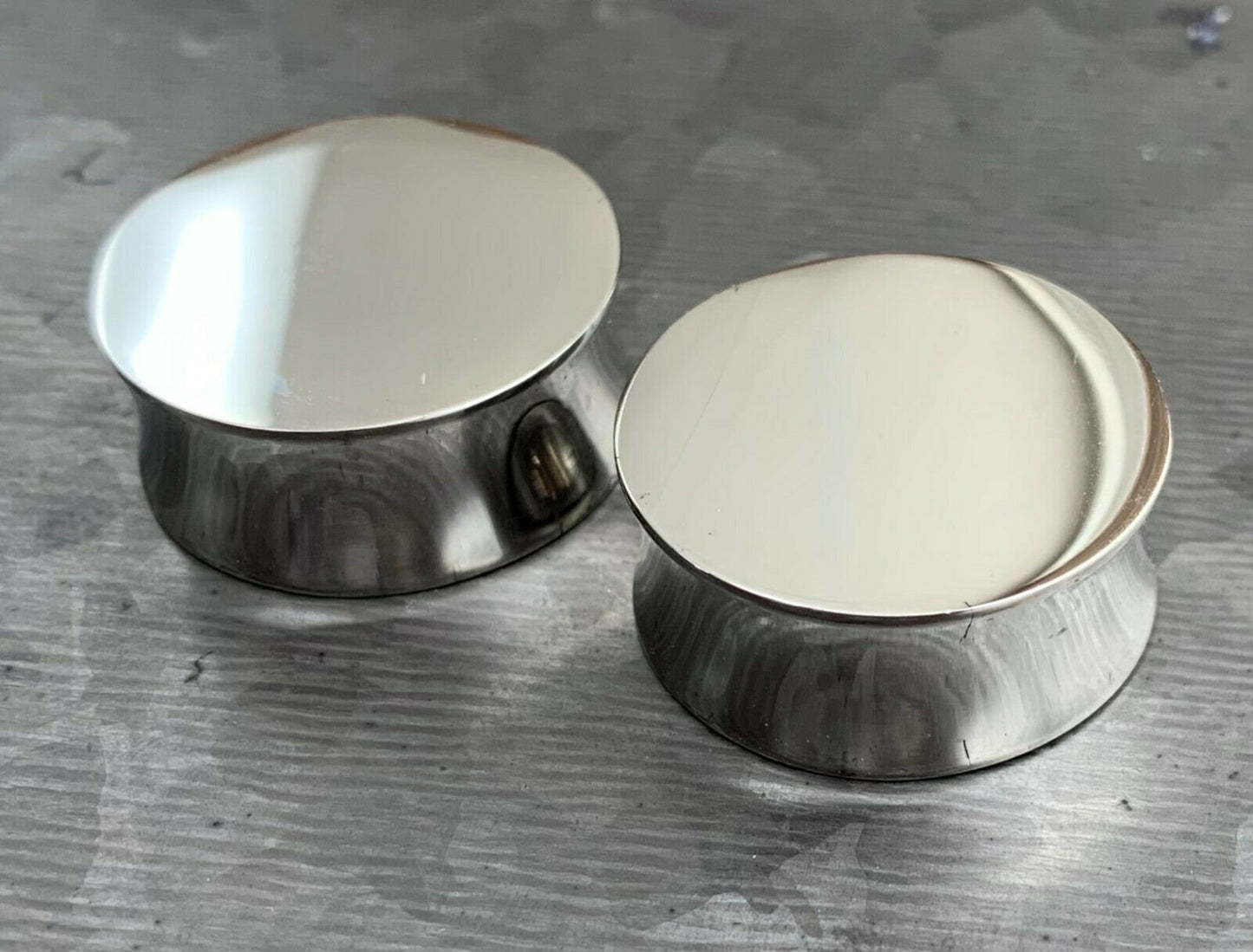PAIR of Stunning Hand Polished Solid 316L Surgical Steel Double Flare Saddle Plugs - Gauges 4g (5mm) thru 1" (25mm) available!