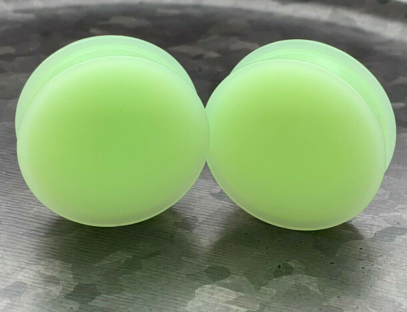 PAIR of Stunning Glow in the Dark Solid Silicone Double Flare Plugs - Gauges 2g (6mm) up to 2" (51mm) available!