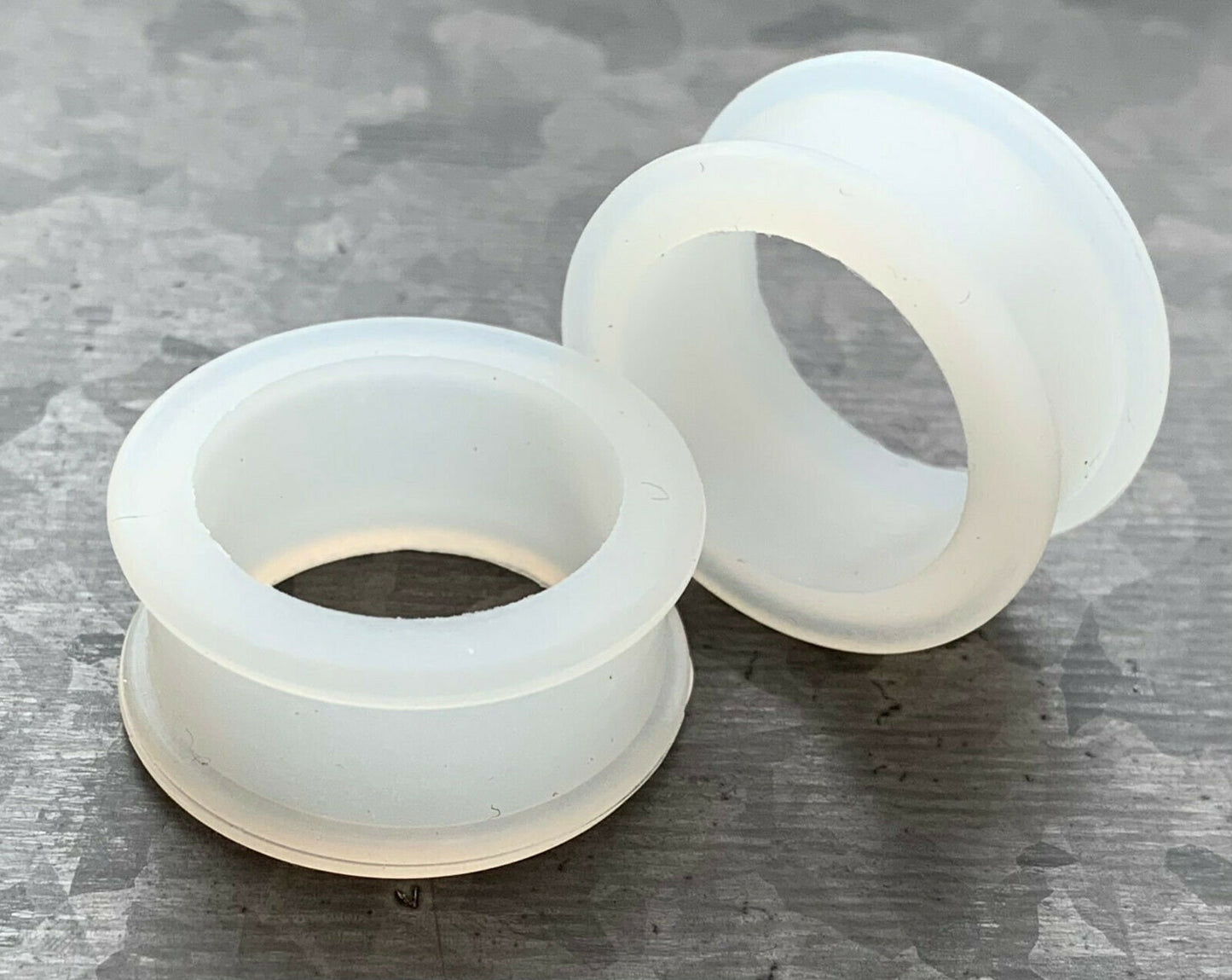 PAIR of Unique Glow in the Dark Silicone Double Flare Tunnels - Gauges 2g (6mm) up to 1" (25mm) available!
