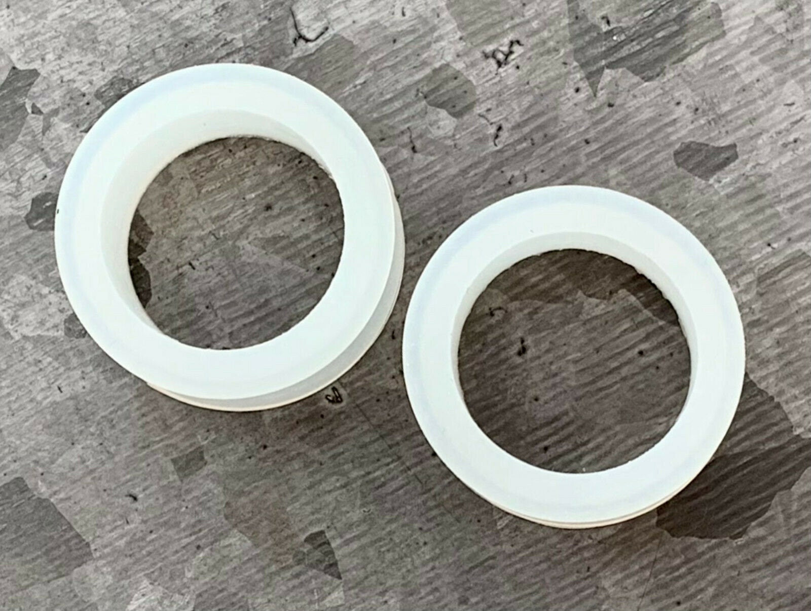 PAIR of Unique Glow in the Dark Silicone Double Flare Tunnels - Gauges 2g (6mm) up to 1" (25mm) available!