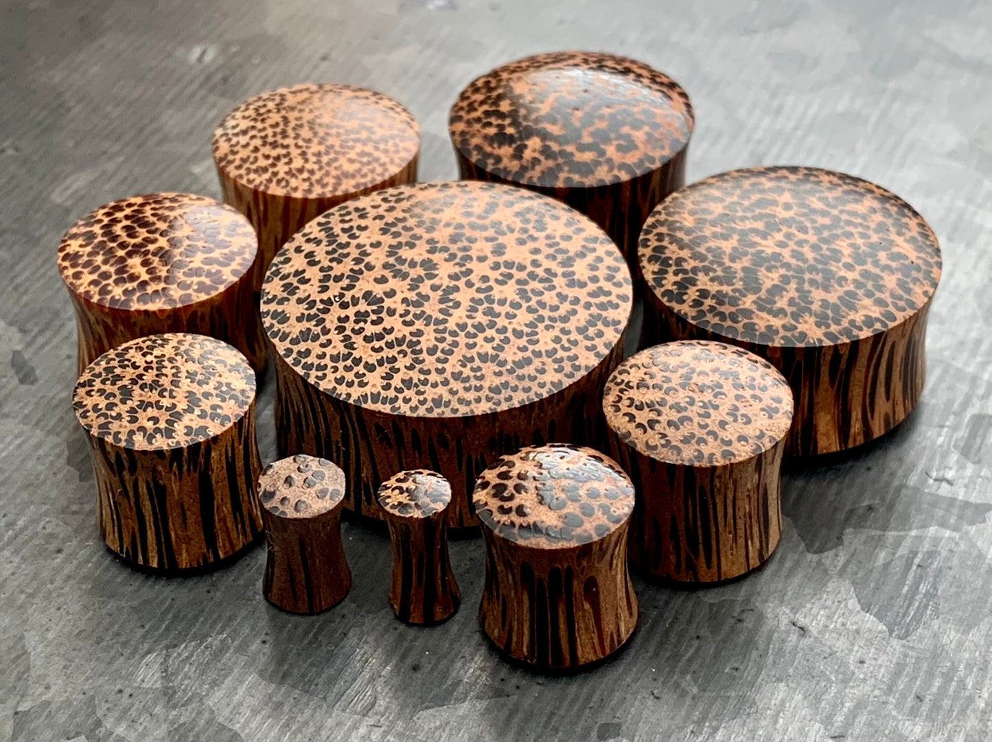 PAIR of Stunning Organic Convex Coconut Wood Plugs - Gauges 8g (3mm) thru 1" (25mm) available!