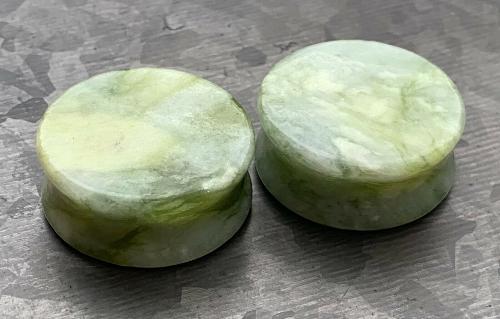 PAIR of Unique Natural South Jade Organic Stone Plugs - Gauges 4g (5mm) up to 1" (25mm) available!