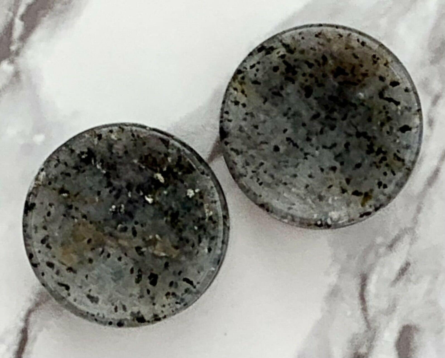 PAIR of Stunning Organic Concave Grass Quartz Double Flare Stone Plugs - Gauges 2g (6mm) up to 1" (25mm) available!
