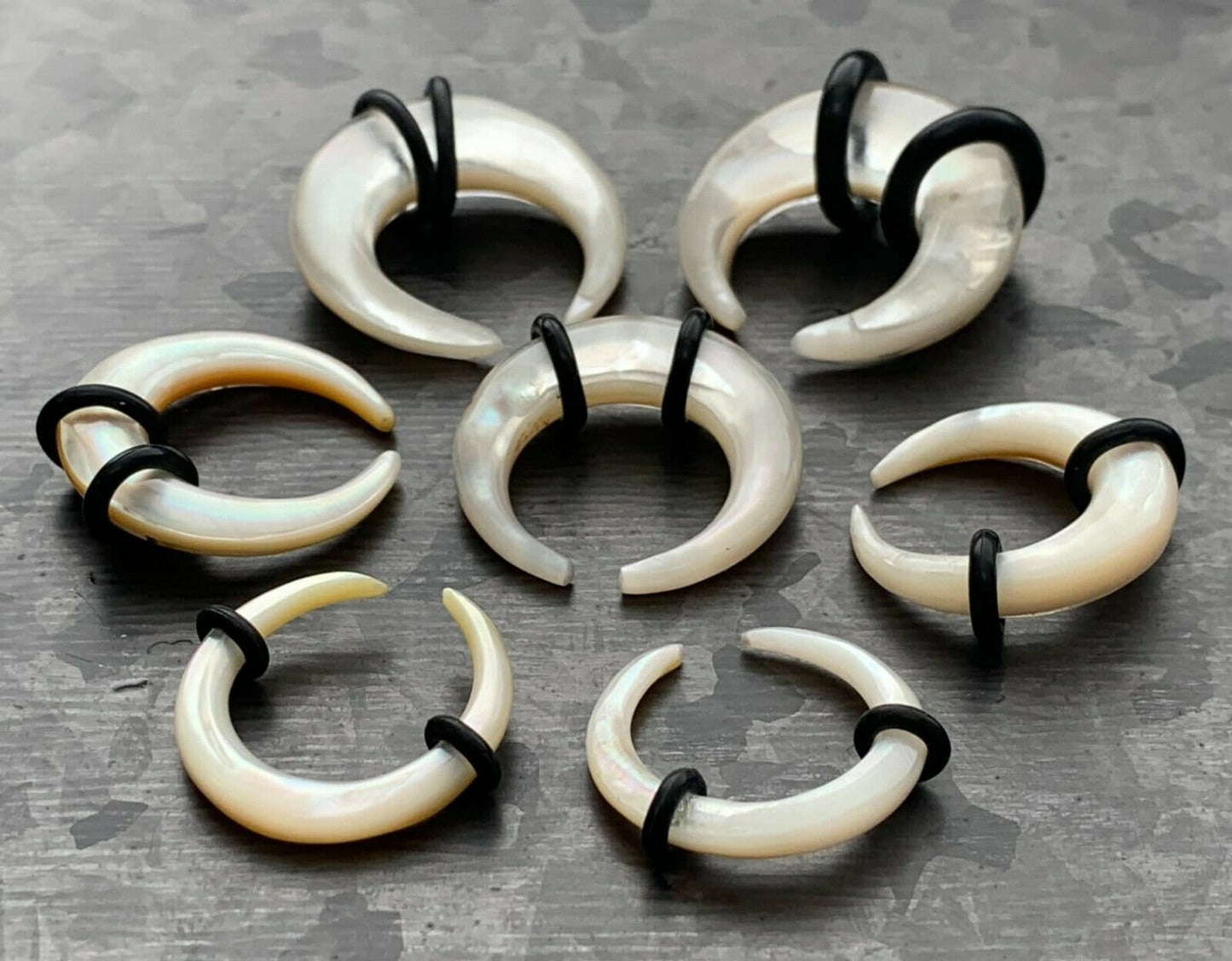 PAIR of Stunning Organic Mother of Pearl Resin Buffalo Tapers - Gauges 8g (3mm) thru 00g (10mm) Available!