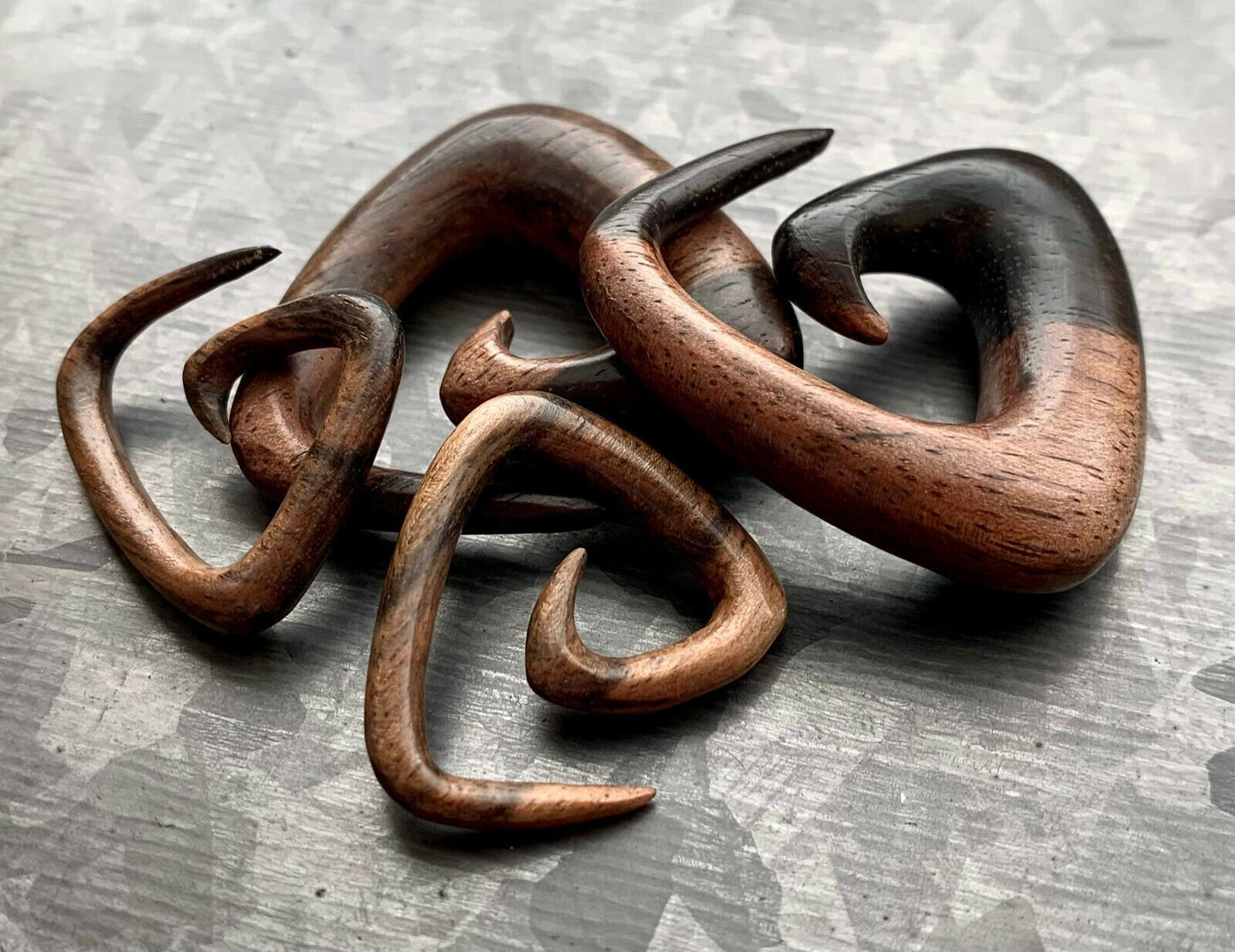 PAIR of Unique Organic Sono Triangle Tapers Hangers - Gauges 8g (3mm) up to 00g (10mm) available!