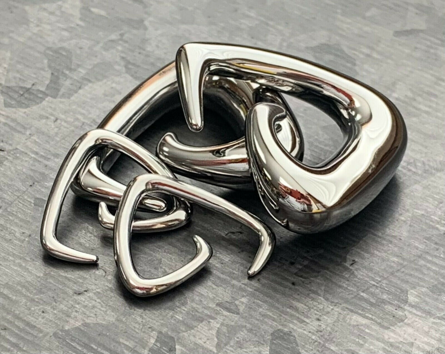 PAIR of Beautiful 316L Surgical Steel Triangle Tapers Expanders - Gauges 14g (1.6mm) thru 0g (8mm) available!