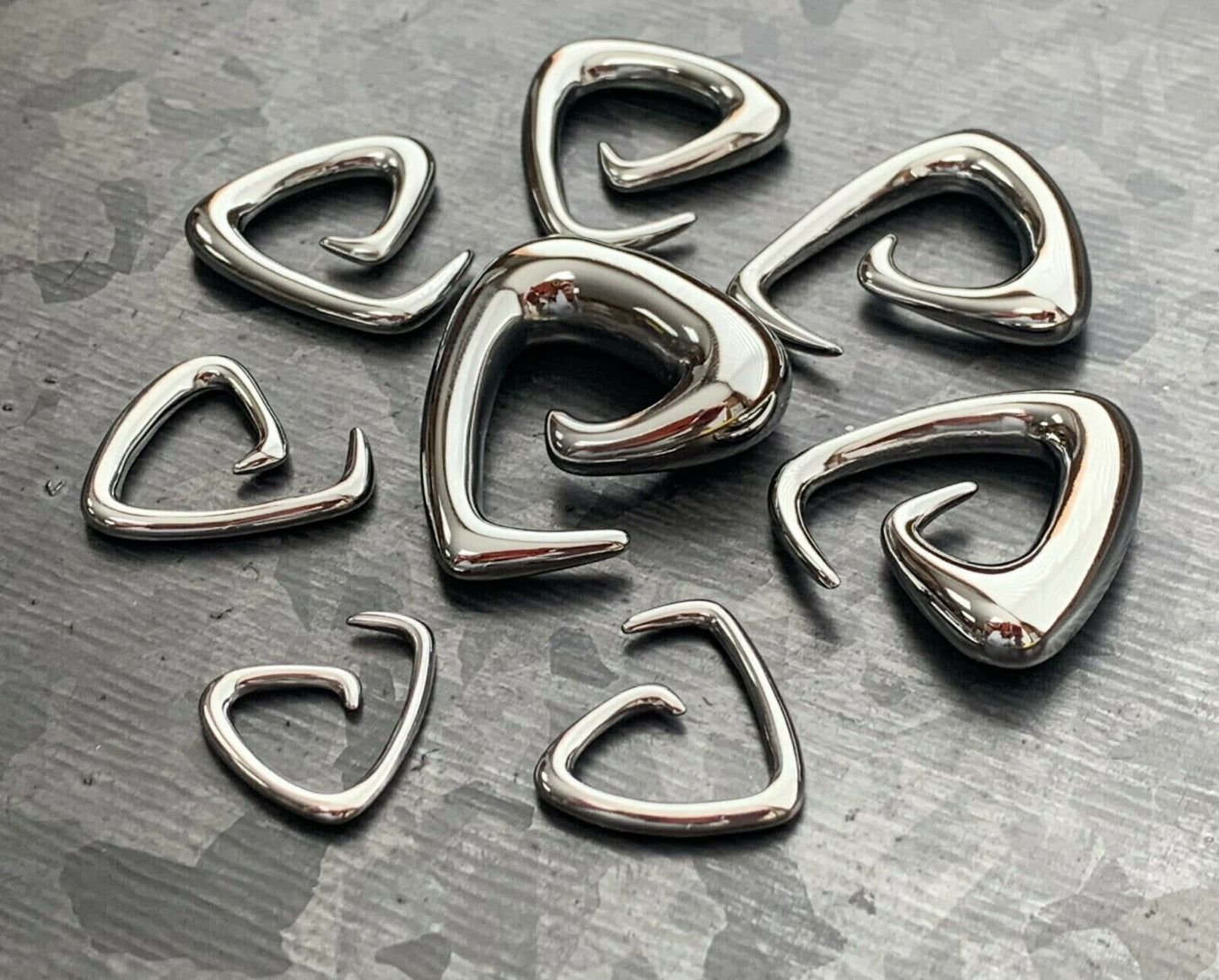 PAIR of Beautiful 316L Surgical Steel Triangle Tapers Expanders - Gauges 14g (1.6mm) thru 0g (8mm) available!