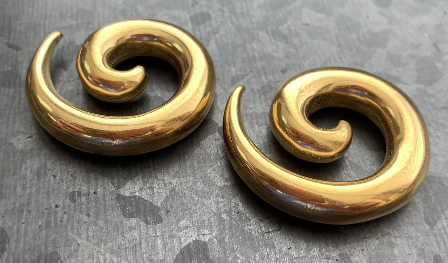 PAIR of Unique Stainless Steel Spiral Tapers Expanders - Black, Gold or Rainbow - Gauges 12g (2mm) thru 2g (6mm) available!