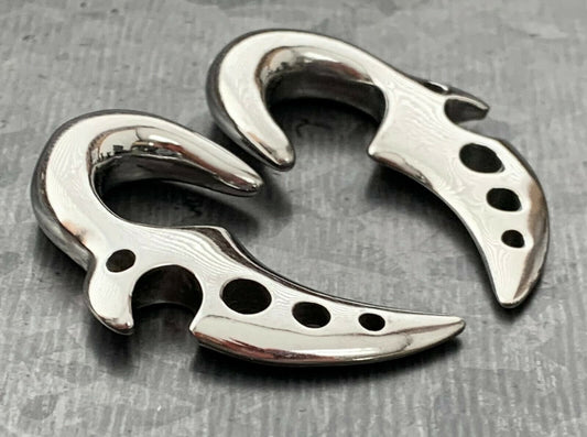 PAIR of Unique Claw / Fang Style Steel Tapers