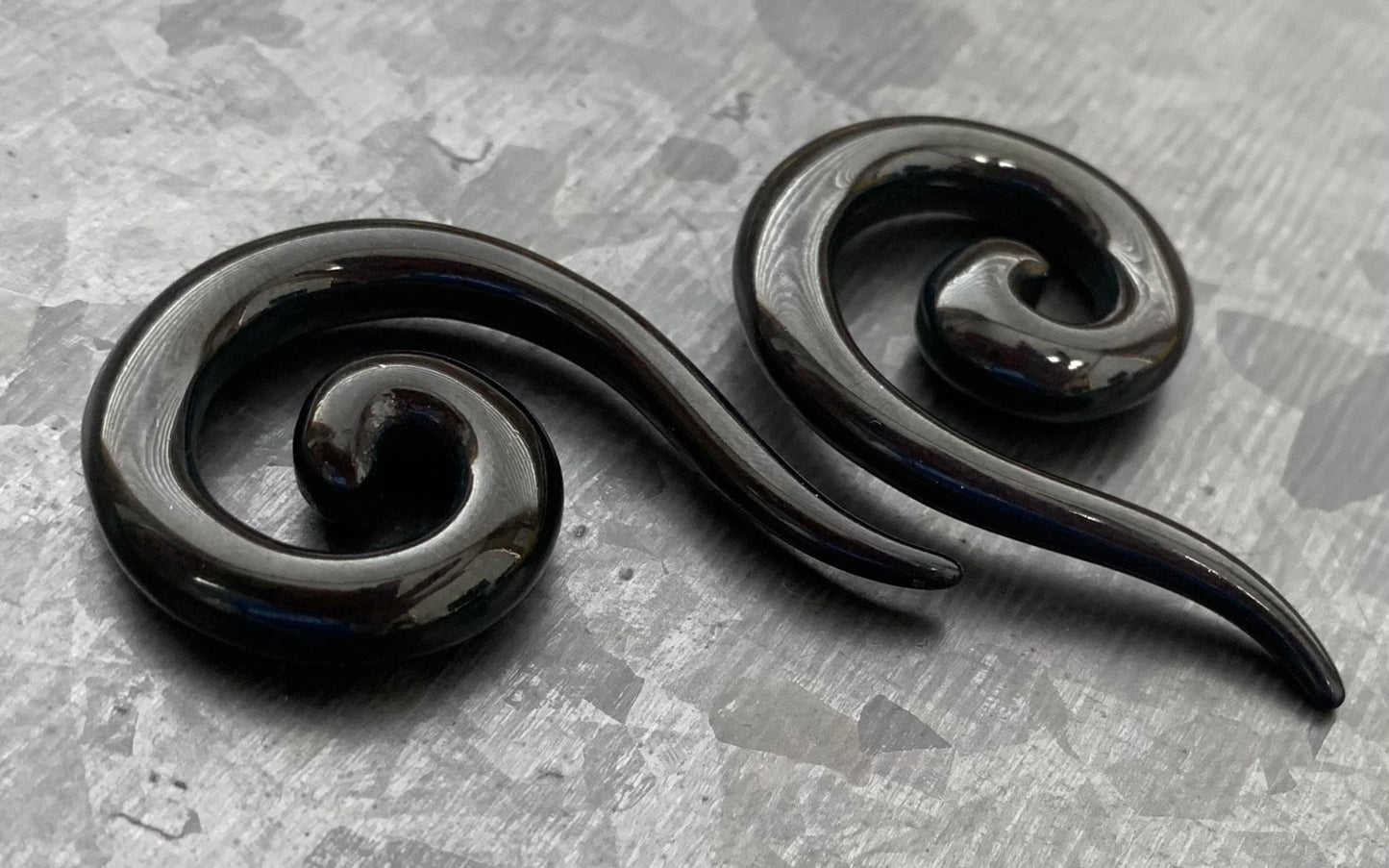 PAIR of Beautiful Surgical Steel Spiral Hanging Tapers Expanders - Black, Gold and Rainbow- Gauges 12g (2mm) thru 2g (6mm) available!