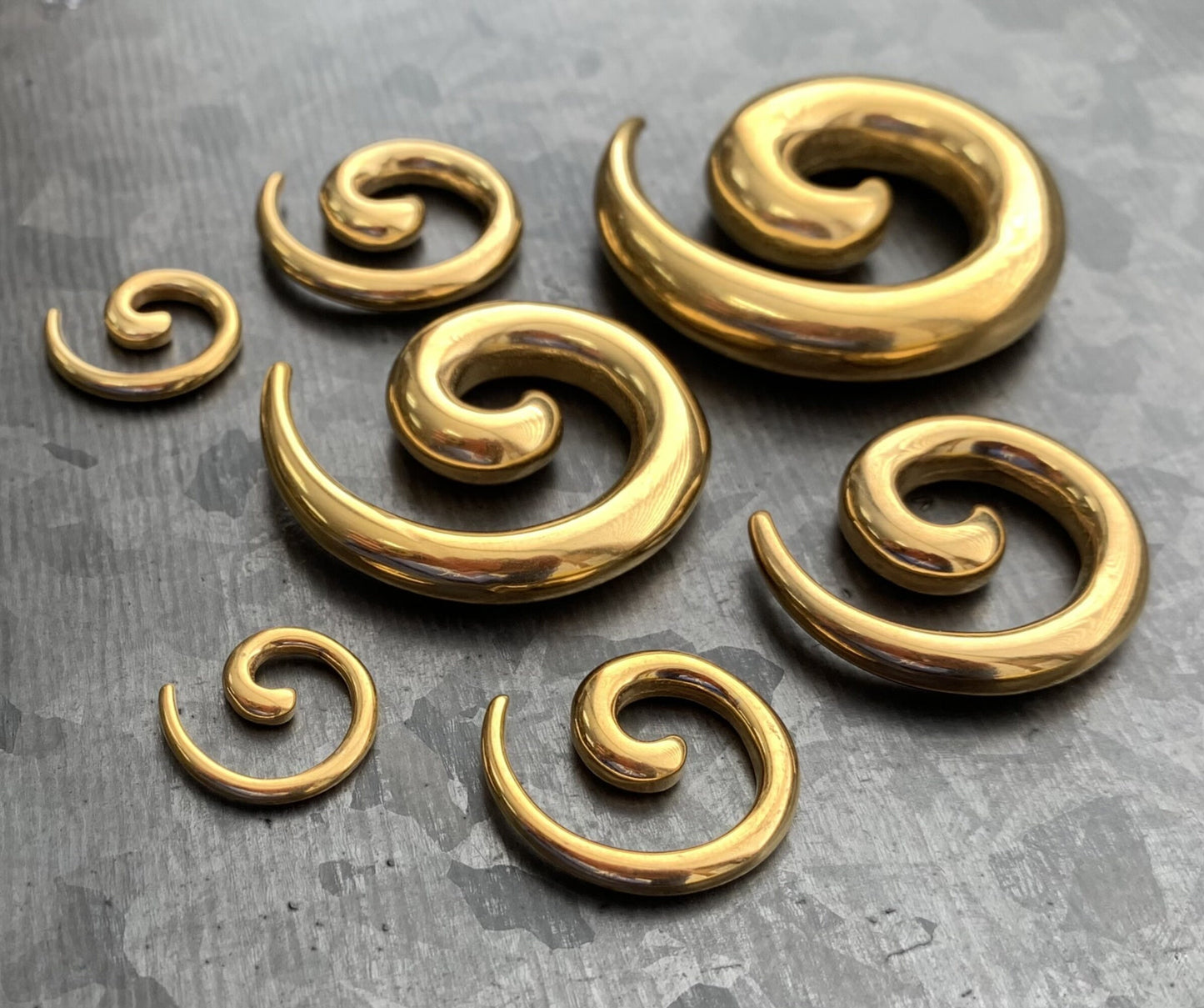 PAIR of Unique Stainless Steel Spiral Tapers Expanders - Black, Gold or Rainbow - Gauges 12g (2mm) thru 2g (6mm) available!