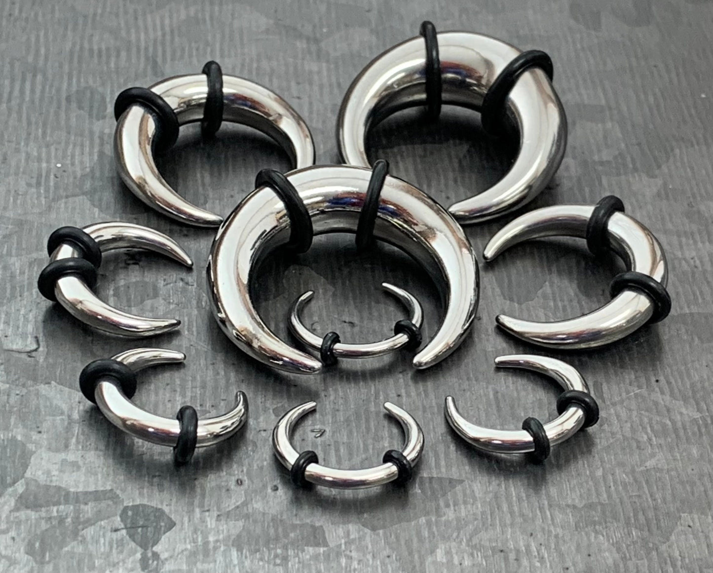1 PIECE Solid 316L Surgical Steel Septum Ring / Buffalo Taper with O-Rings - Expander- Gauges 14g (1.6mm) thru 00g (10mm) Available!