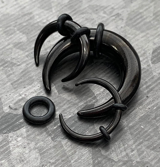 1 PIECE Black PVD Plated Surgical Steel Septum Ring / Buffalo Taper with O-Rings - Expander- Gauges 14g (1.6mm) thru 00g (10mm) Available!