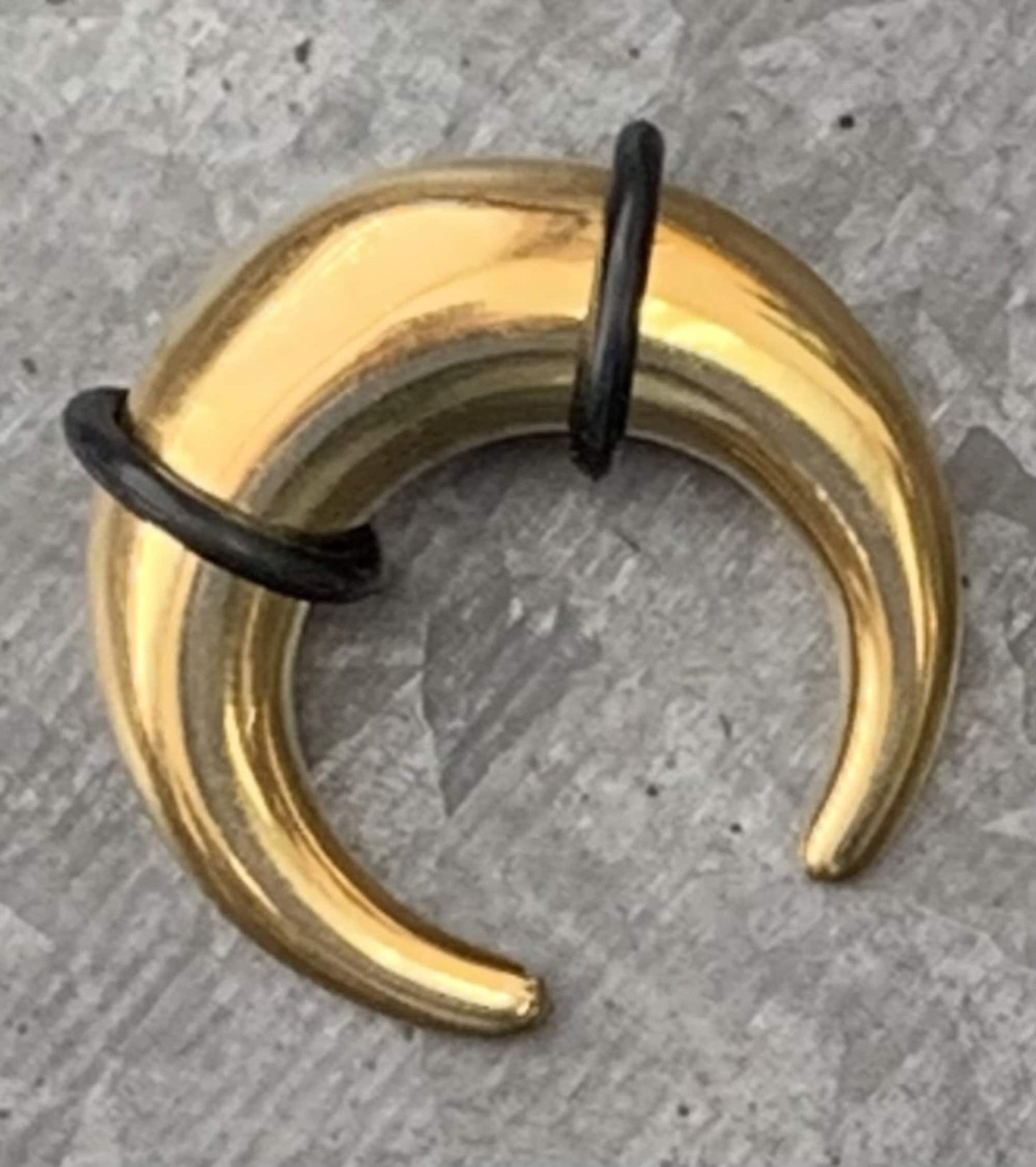 1 PIECE Gold PVD Plated Surgical Steel Septum Ring / Buffalo Taper with O-Rings - Expander- Gauges 14g (1.6mm) thru 00g (10mm) Available!