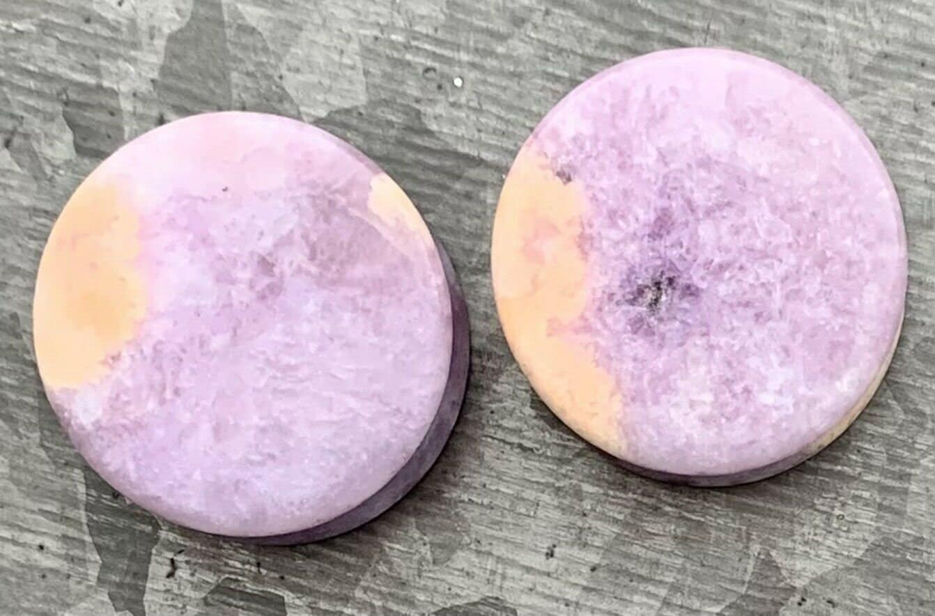 PAIR of Beautiful Natural Organic Moondevite Stone Double Flare Plugs - Gauges 4g (5mm) thru 1" (25mm) available!