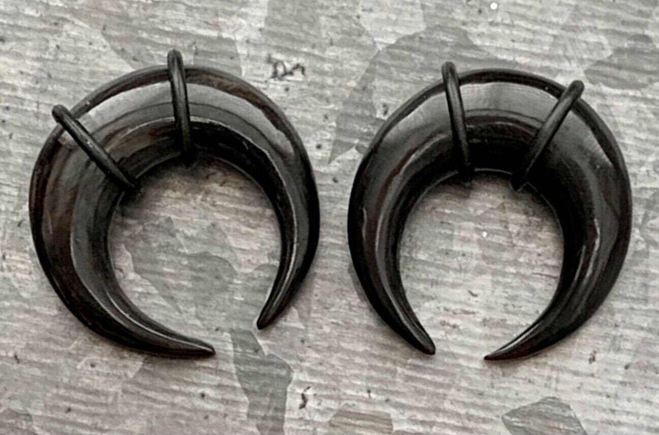 PAIR of Organic Farmed Buffalo Horn Tapers/Plugs with O-Rings - Expanders - Gauges 8g (3mm) thru 0g (8mm) Available!