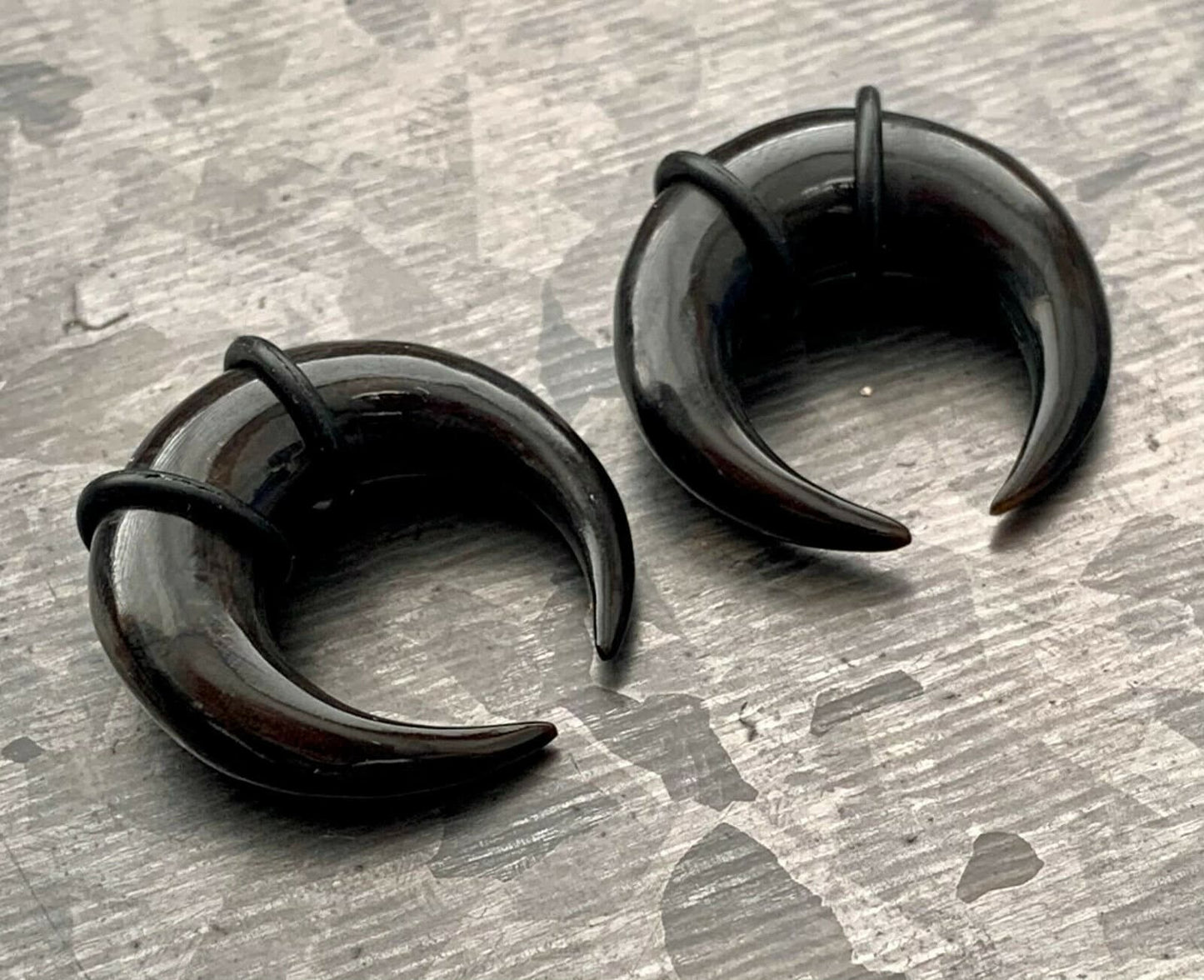 PAIR of Organic Farmed Buffalo Horn Tapers/Plugs with O-Rings - Expanders - Gauges 8g (3mm) thru 0g (8mm) Available!