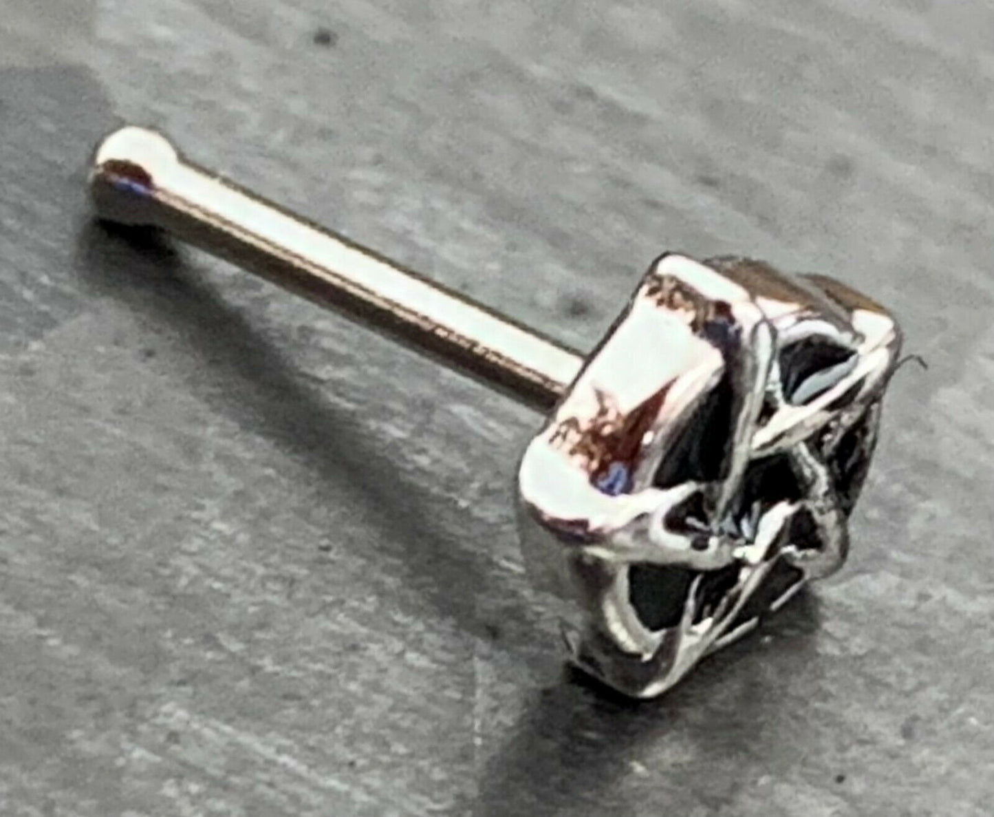 1 Piece Unique Pentagram Stainless Steel Nose Stud Ring - 20g - Black or Silver available!