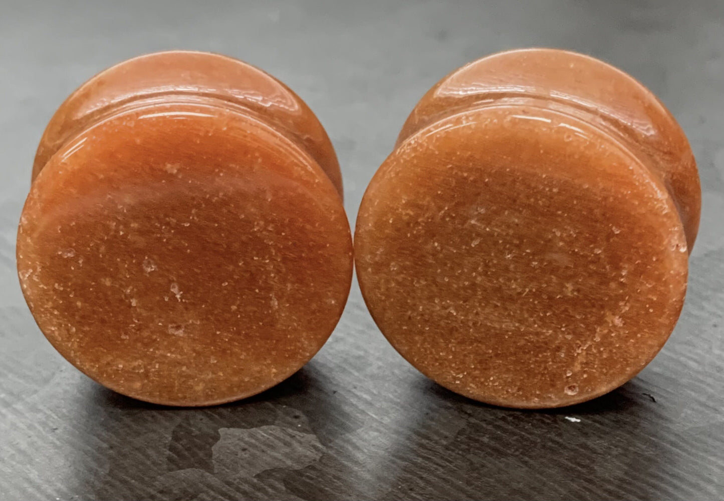 PAIR of Unique Red Aventurine Double Flare Stone Plugs - Gauges 8g (3mm) up to 1" (25mm) available!