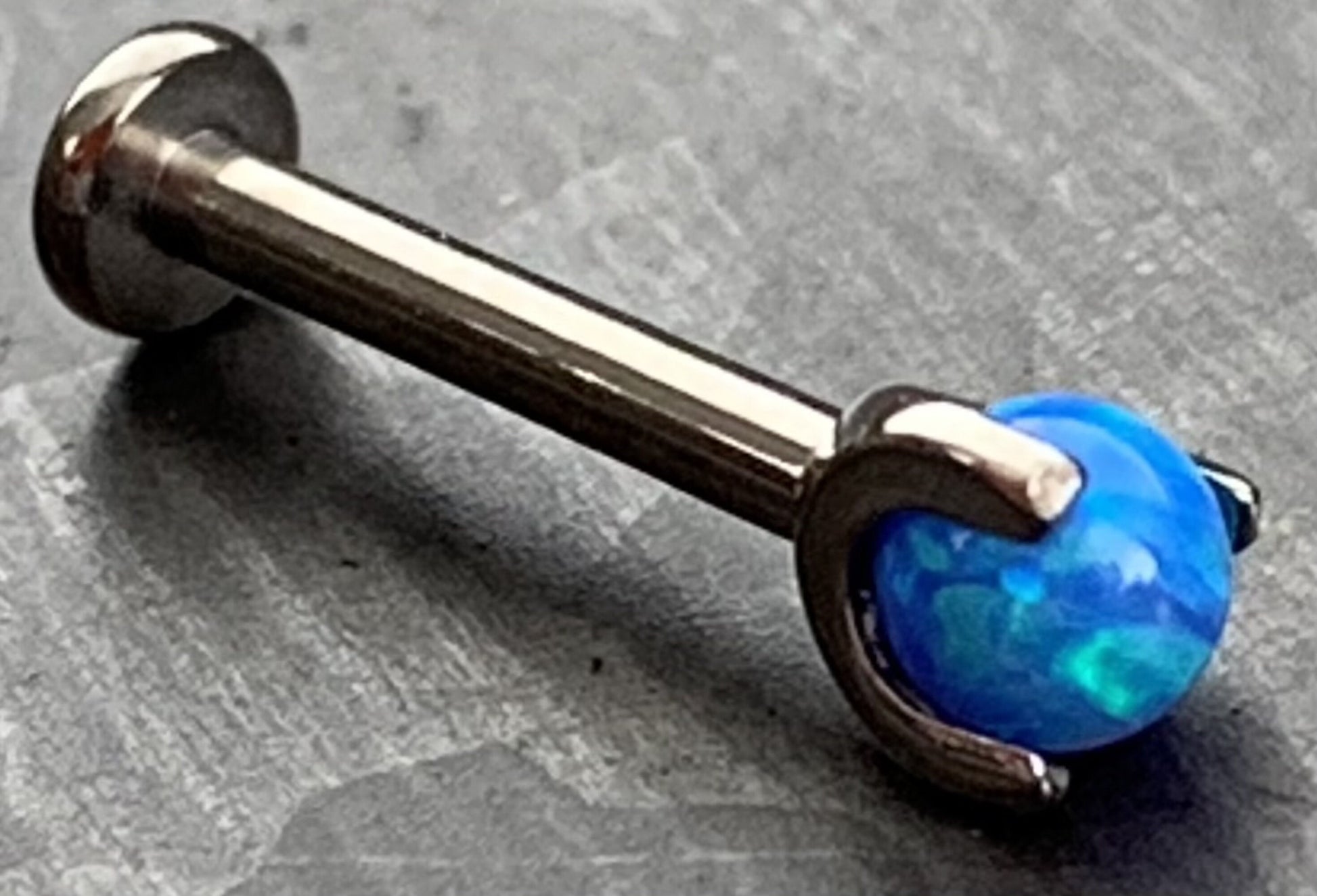 1 Piece Claw 3 Prong Opal Ball Titanium Labret-Monroe-Stud-Lip Ring-Helix Ear Cartilage - 16g - 5/8" (8mm) - Can be used for many piercings!