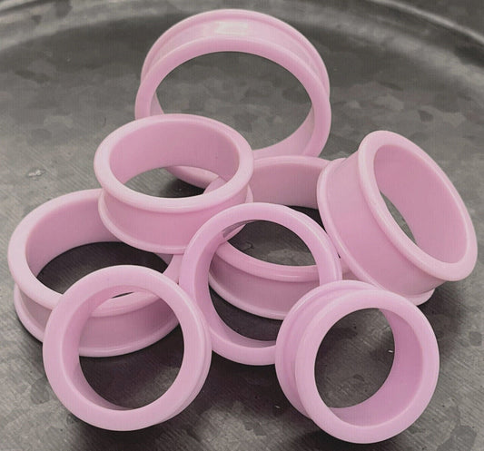 PAIR of Beautiful Lavender Solid Silicone Double Flare Tunnels - Gauges 1&1/8" (29mm) up to 2" (51mm) available!