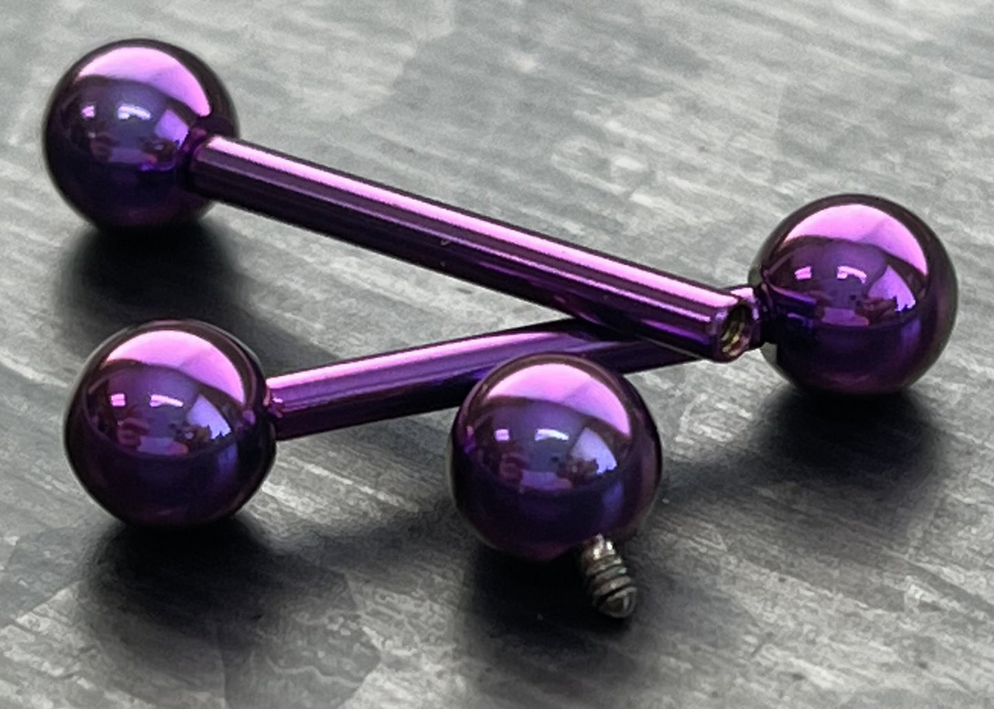 1 Piece of Implant Grade Titanium Internally Threaded Industrial Barbell - Tongue - 14g - Wearable Length 12mm or 16mm, 7 Colors Available!