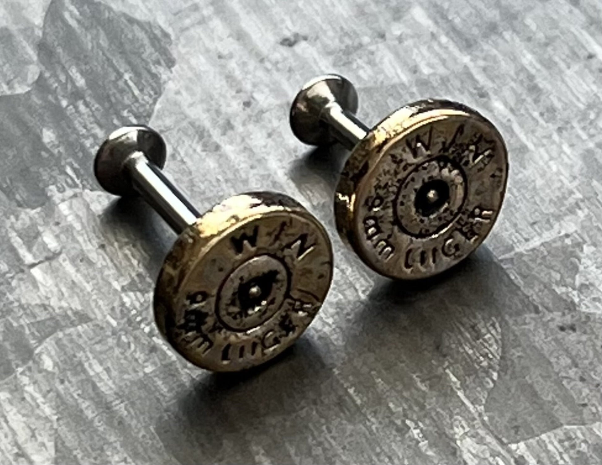 1 Piece Unique 9mm Bullet Internally Threaded Labret Stud - 16g - Post Length 6mm or 8mm Available!