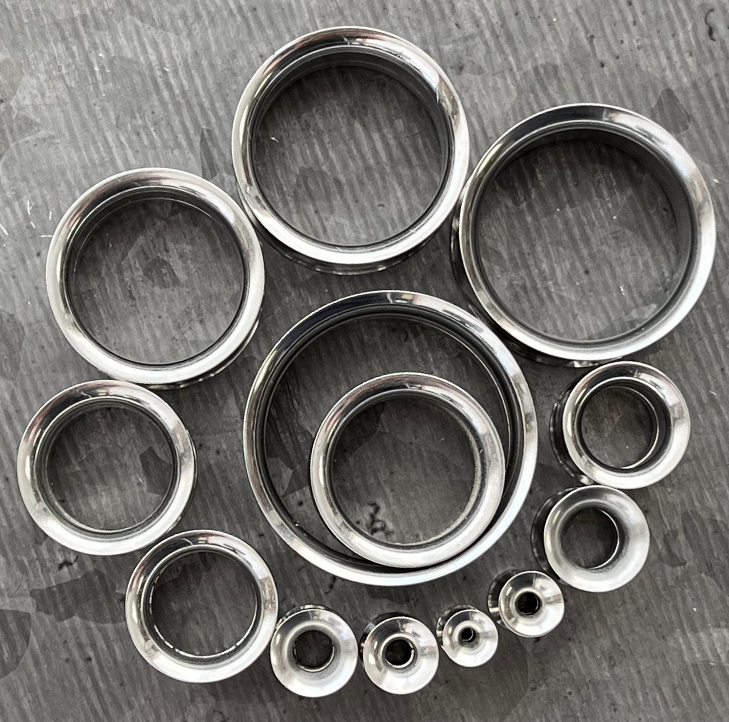 PAIR of Stunning 316L Surgical Steel Internally Threaded Tunnels/Plugs - Gauges 8g (3.2mm) thru 1" (25mm) available!
