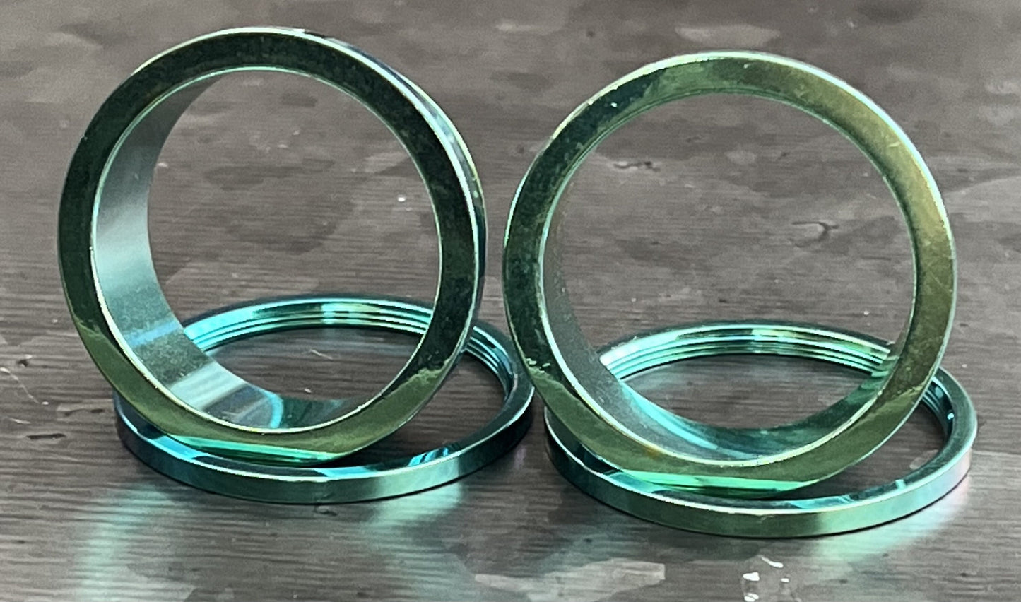 PAIR of Stunning Green PVD Plated 316L Steel Screw Fit Tunnels/Plugs - Gauges 14g (1.6mm) thru 1" (25mm) available!