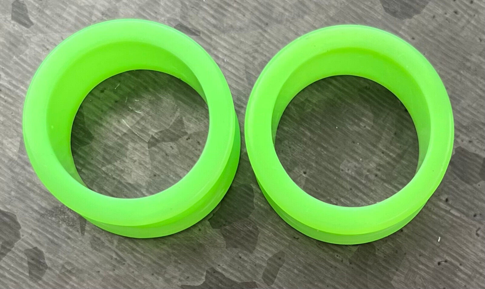PAIR of Unique Green Silicone Double Flare Tunnels - Gauges 6g (4mm) up to 2" (51mm) available!