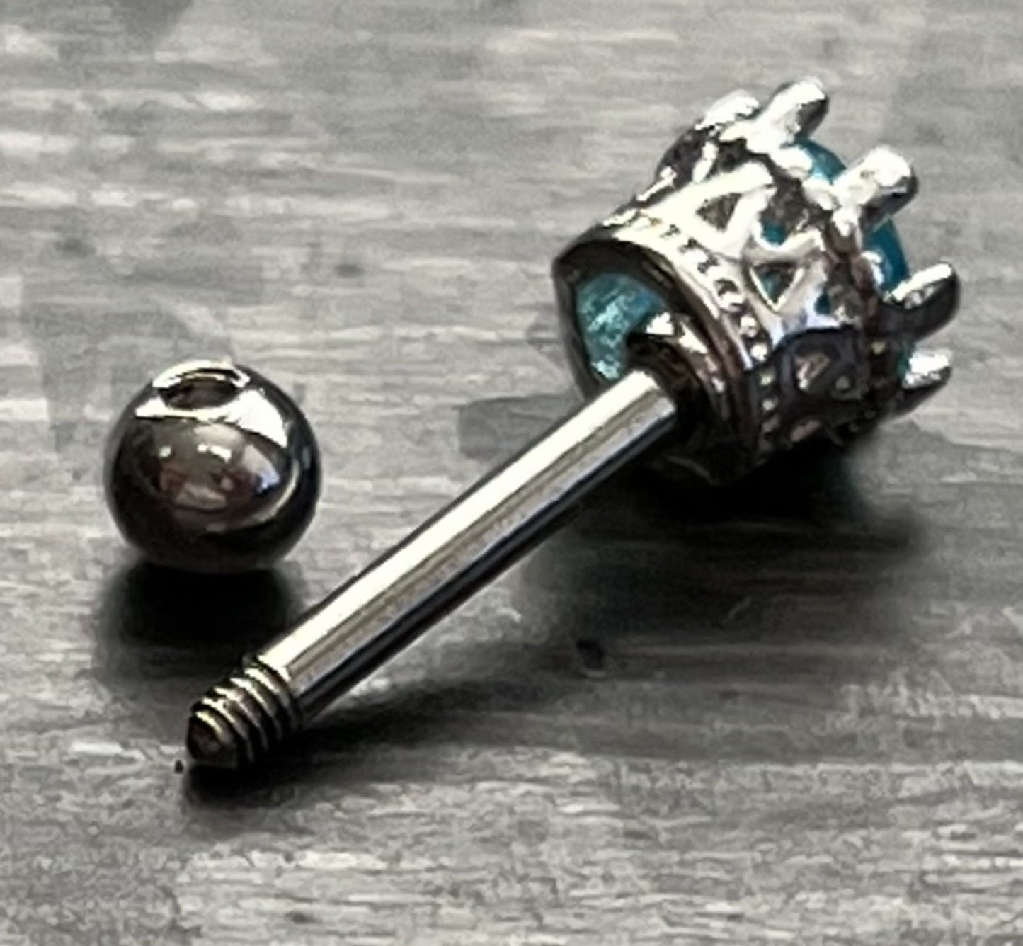 1 Piece Stunning Eight Prong CZ Gem Surgical Steel Tragus Bar Stud - 16g - Clear, Gold, Lavender, Pink, Rose Gold, Aqua Available!