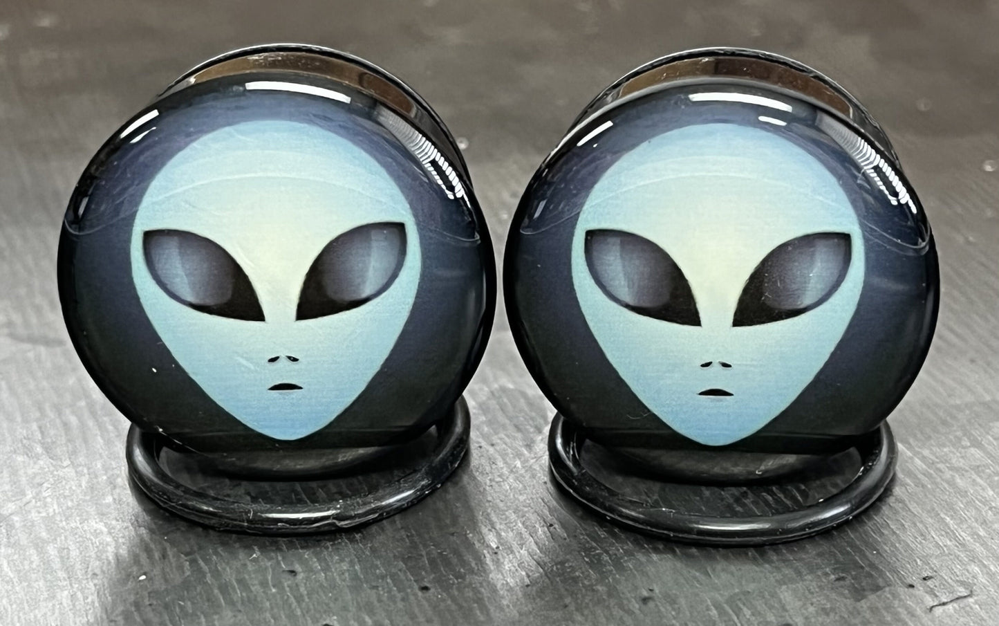 PAIR of Unique Alien Single Flare Acrylic Tunnels/Plugs with O-Rings - Gauges 4g (5mm) thru 1" (25mm) available!