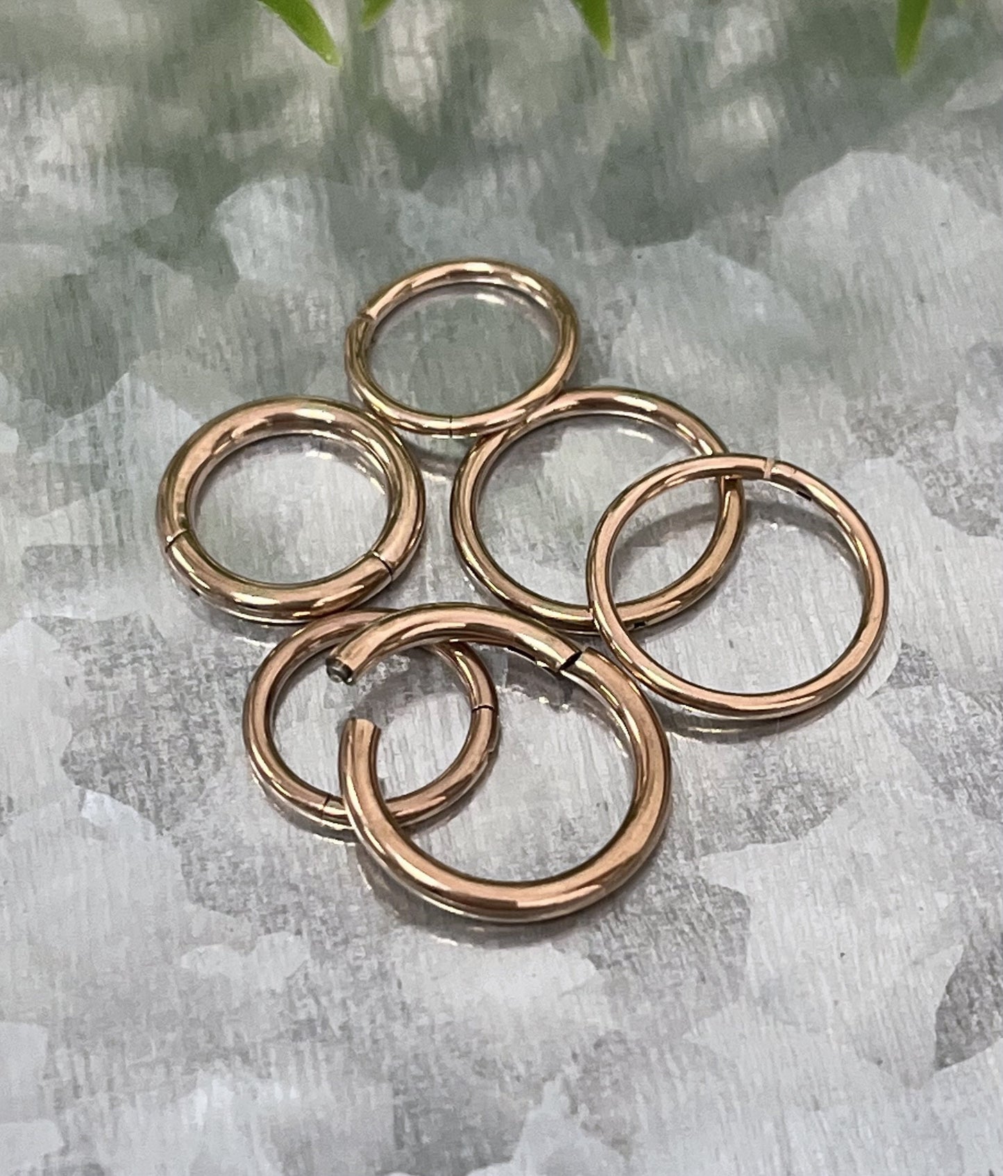 1 Piece Stunning Implant Grade Titanium Hinged Segment Septum Ring - 18g, 16g, 14g -Black, Gold, Rose Gold & Rainbow w/ Assorted Diameters!