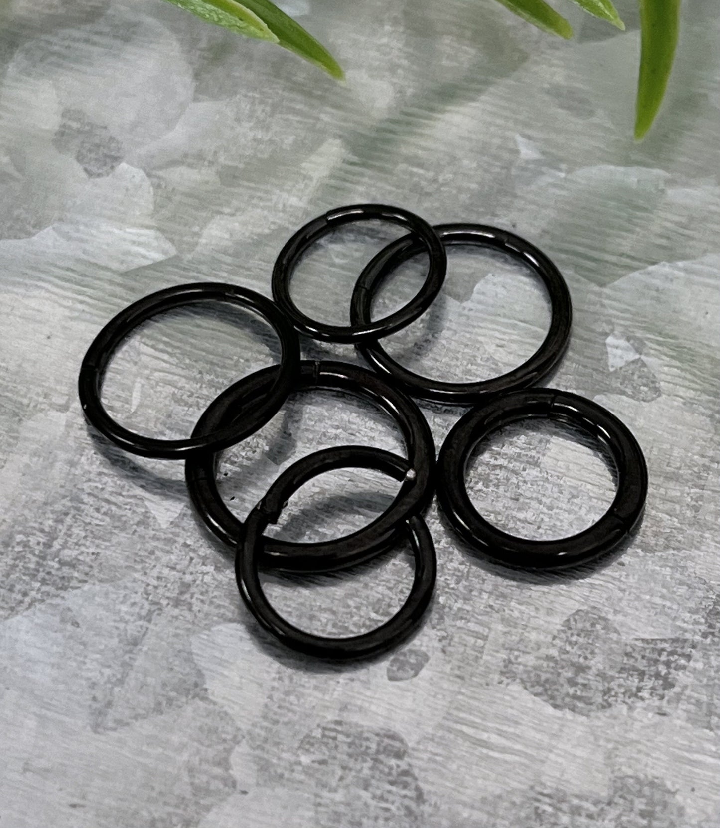 1 Piece Stunning Implant Grade Titanium Hinged Segment Septum Ring - 18g, 16g, 14g -Black, Gold, Rose Gold & Rainbow w/ Assorted Diameters!